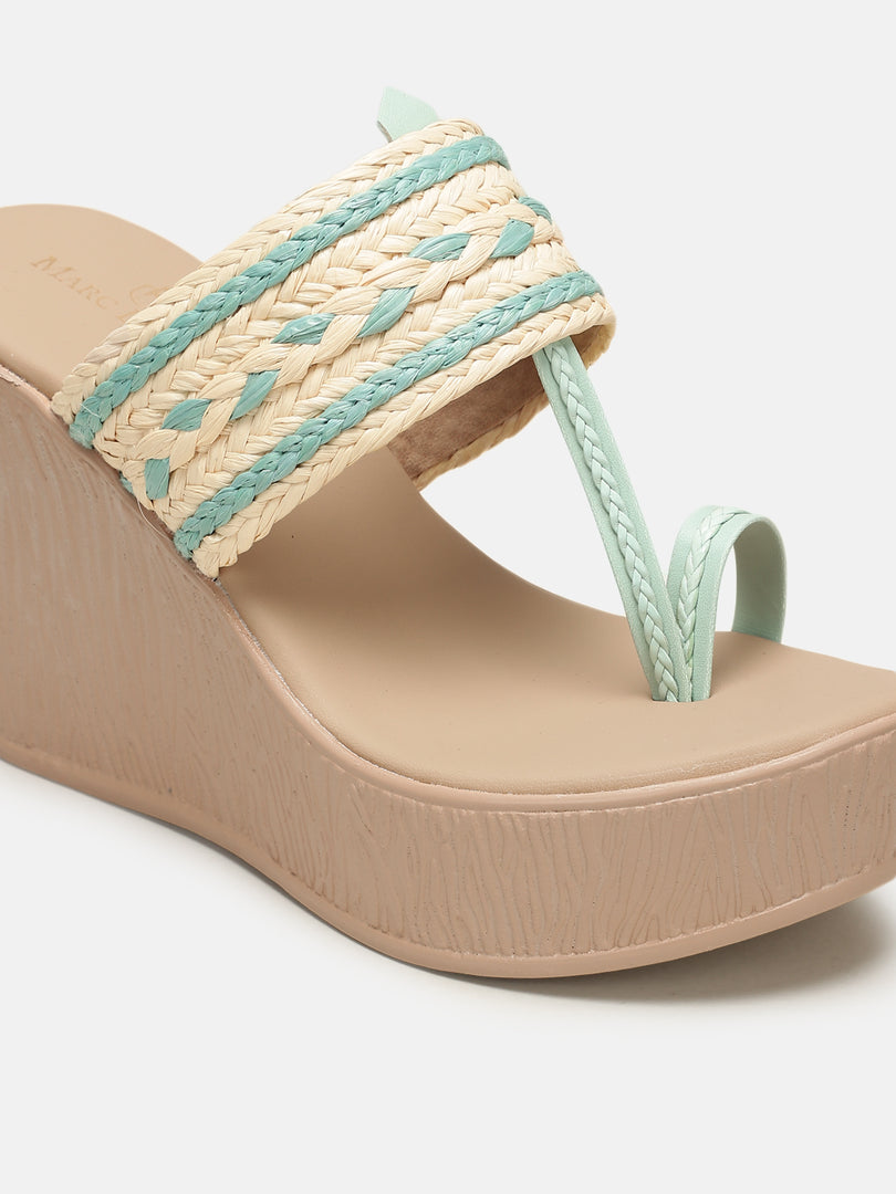 Woven Design-Wedge-Sandals-Heels