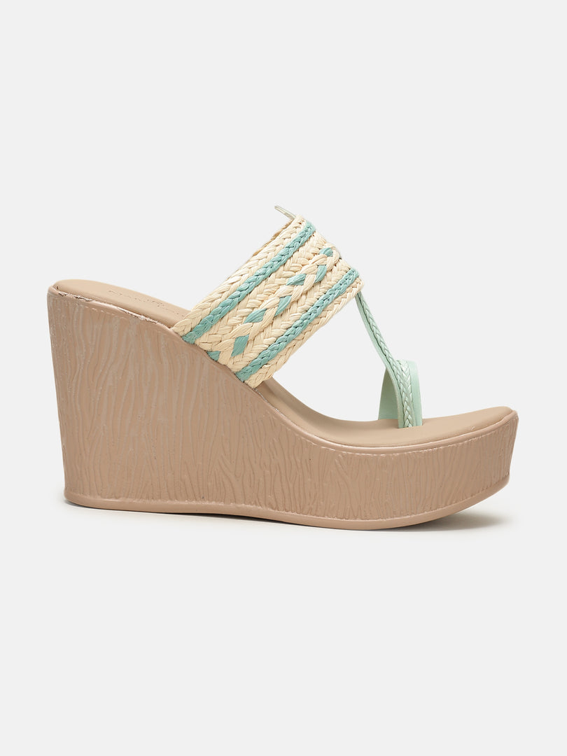 Woven Design-Wedge-Sandals-Heels