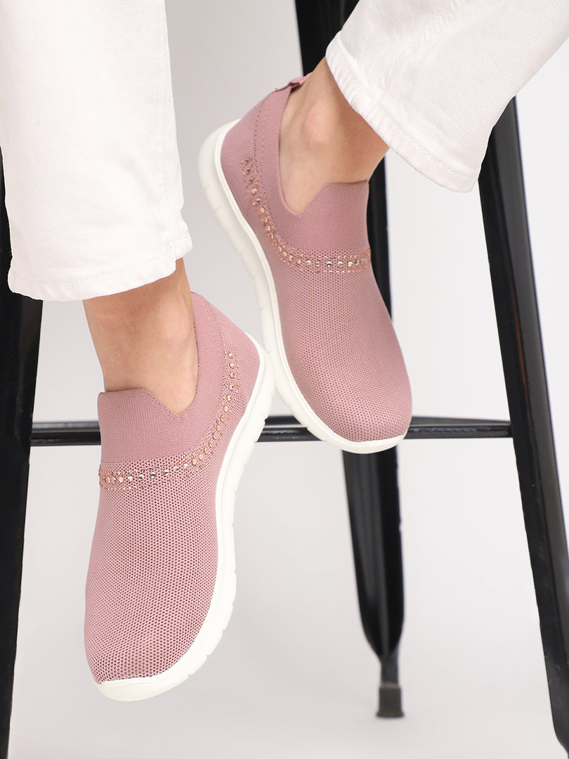 Women Embellished Comfort Slip-On Sneakers