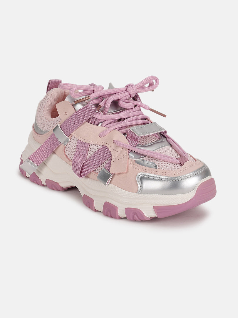 Solid-Lace-Ups-Sneakers