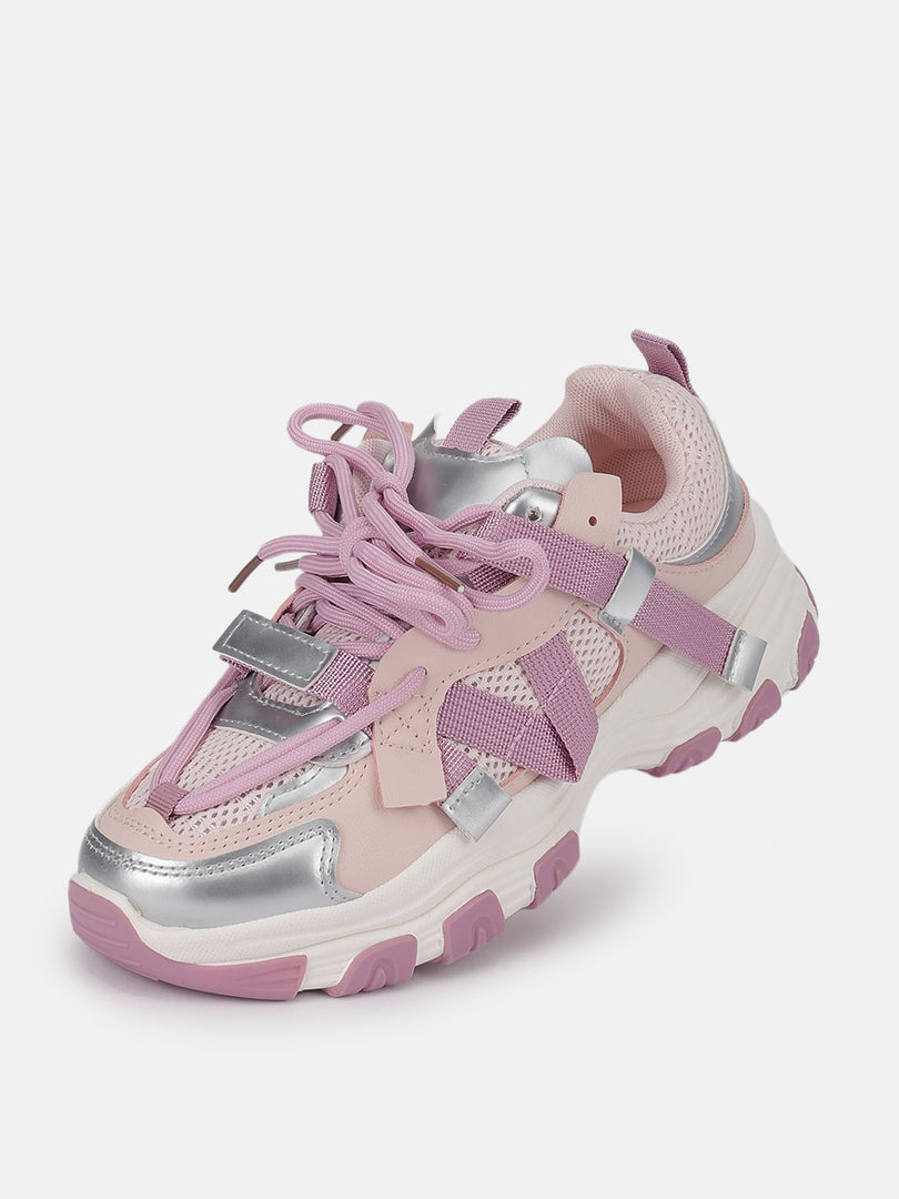 Solid-Lace-Ups-Sneakers