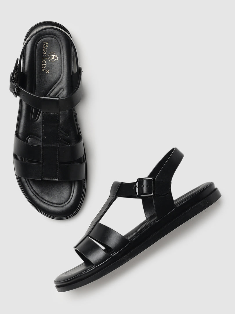 Solid-Casual-Open Toe Flats