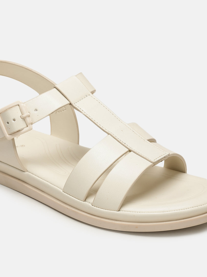 Solid-Casual-Open Toe Flats