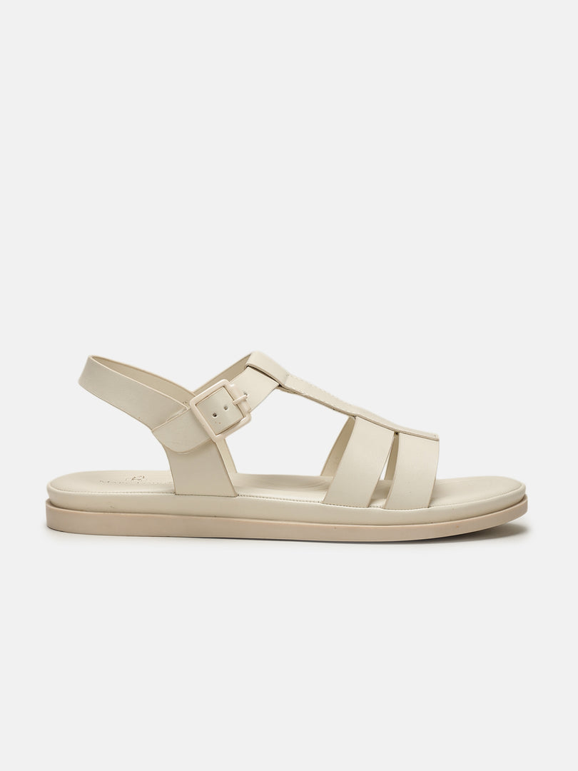 Solid-Casual-Open Toe Flats