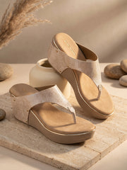 Marc Loire Womens Beige Casual Wedge Sandals Heels