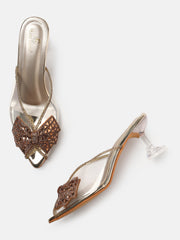 Marc Loire Womens Gold Party Stiletto Sandals Heels