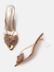 Marc Loire Womens Copper Party Stiletto Sandals Heels
