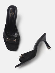 Marc Loire Womens Black Casual Stiletto Sandals Heels