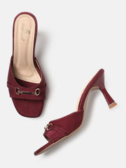 Marc Loire Womens Maroon Casual Stiletto Sandals Heels