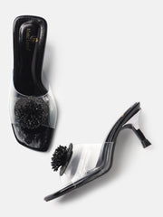 Marc Loire Womens Black Party Stiletto Sandals Heels