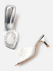 Marc Loire Womens Silver Party Stiletto Sandals Heels