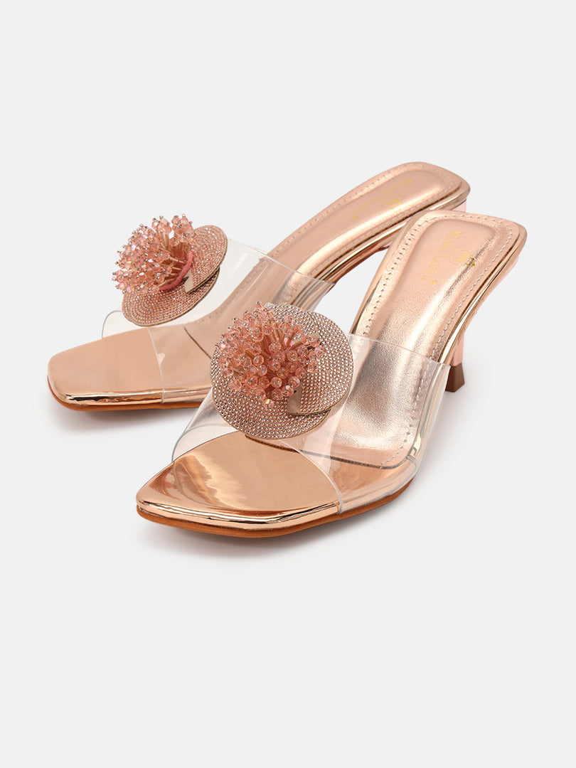 Marc Loire Womens Rose Gold Party Stiletto Sandals Heels