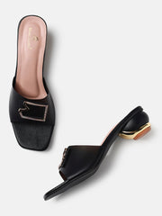 Marc Loire Womens Black Casual Block Sandals Heels