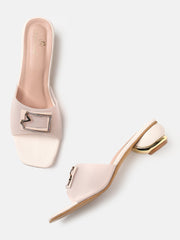 Marc Loire Womens Cream Casual Block Sandals Heels