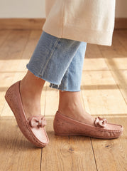 Marc Loire Women's Nude Platform Wedge Ballet Loafer Shoes - Casual And Formal Moccasins Footwear