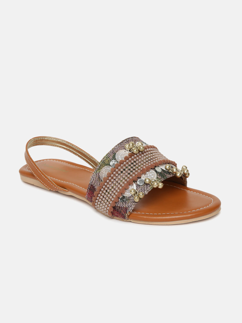 Ethnic Flats Embroidered