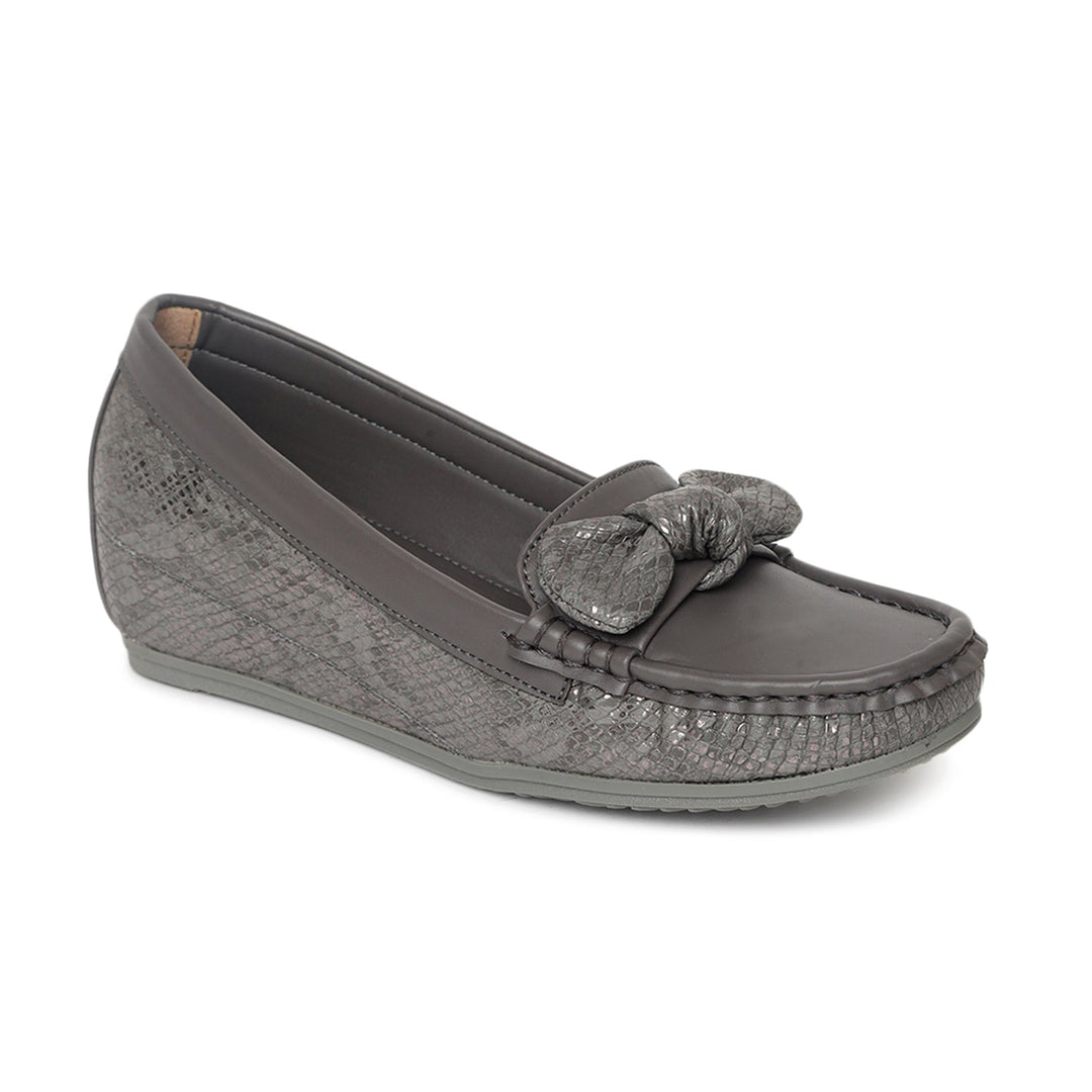 Marc Loire Women's Gun Metal Platform Wedge Ballet Loafer Shoes - Casual And Formal Moccasins Footwear