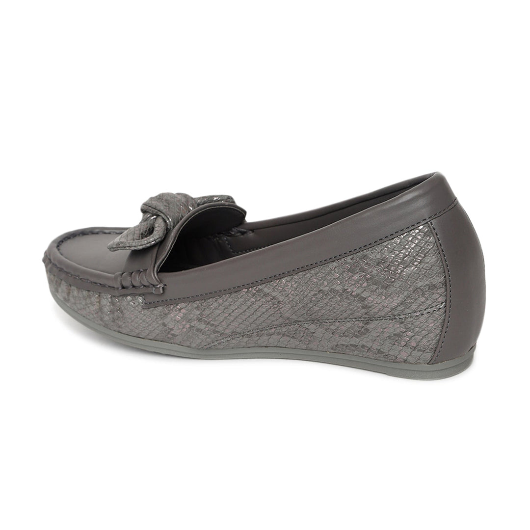 Marc Loire Women's Gun Metal Platform Wedge Ballet Loafer Shoes - Casual And Formal Moccasins Footwear