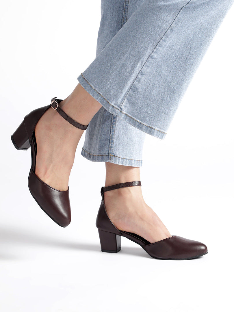 Marc Loire Women Brown Solid Block Heels