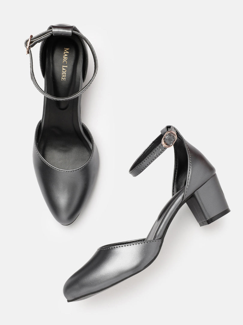 Marc Loire Women Grey Solid Block Heels