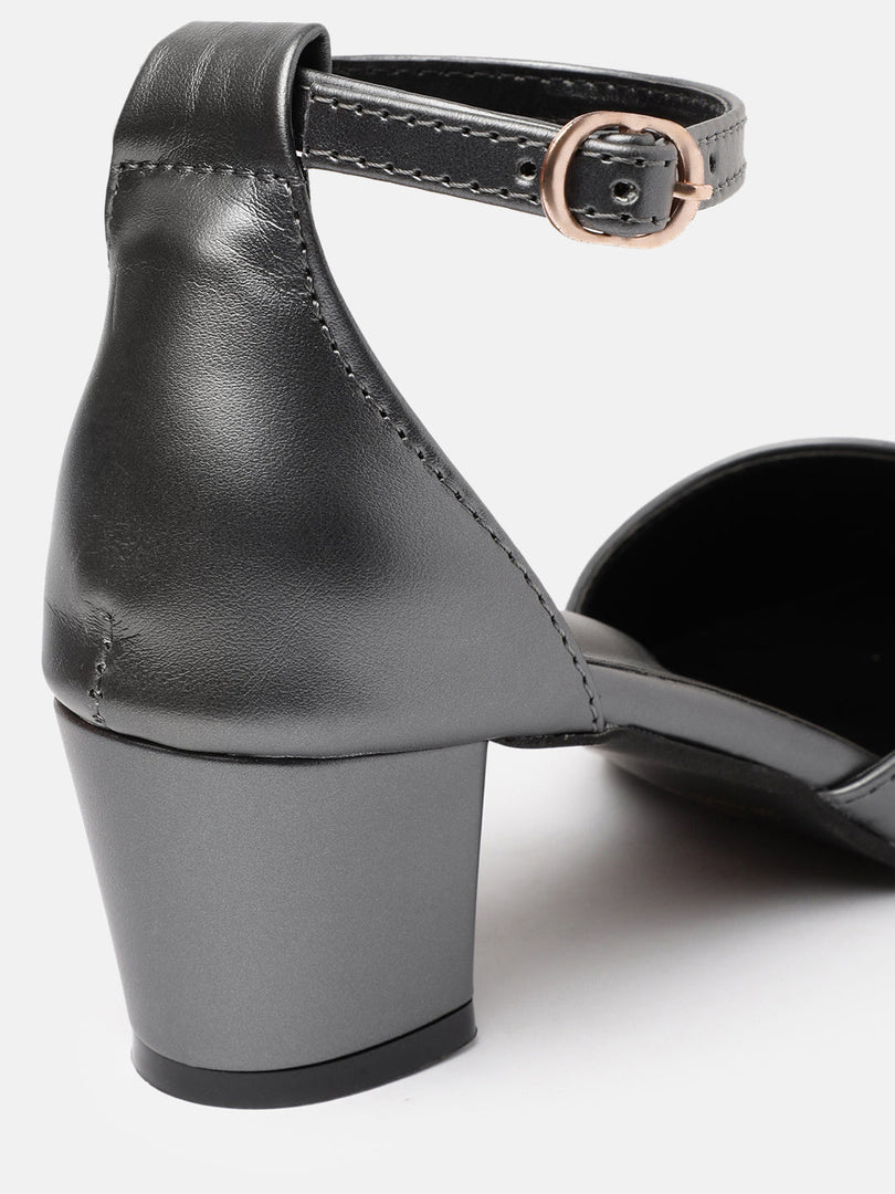 Marc Loire Women Grey Solid Block Heels