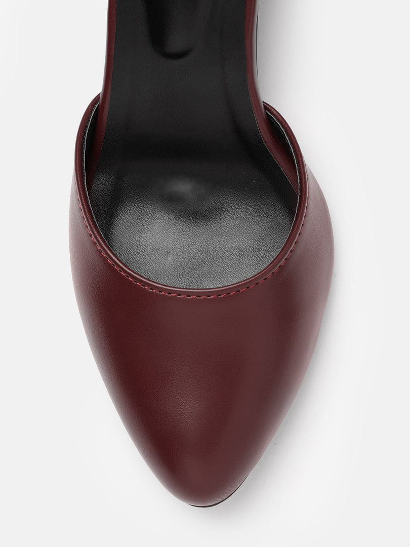 Marc Loire Women Maroon Solid Block Heels