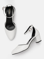 Marc Loire Women White Solid Block Heels