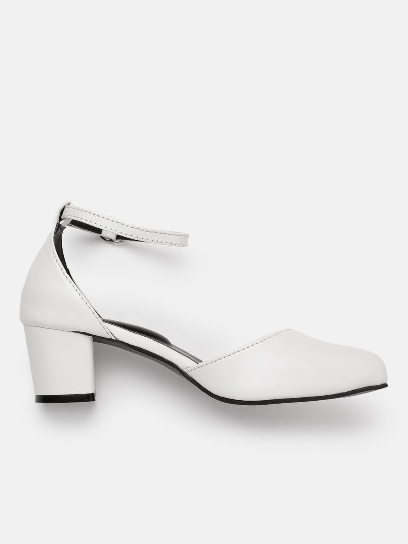Marc Loire Women White Solid Block Heels