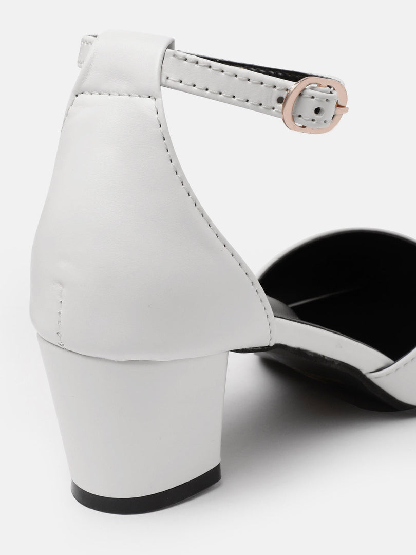 Marc Loire Women White Solid Block Heels