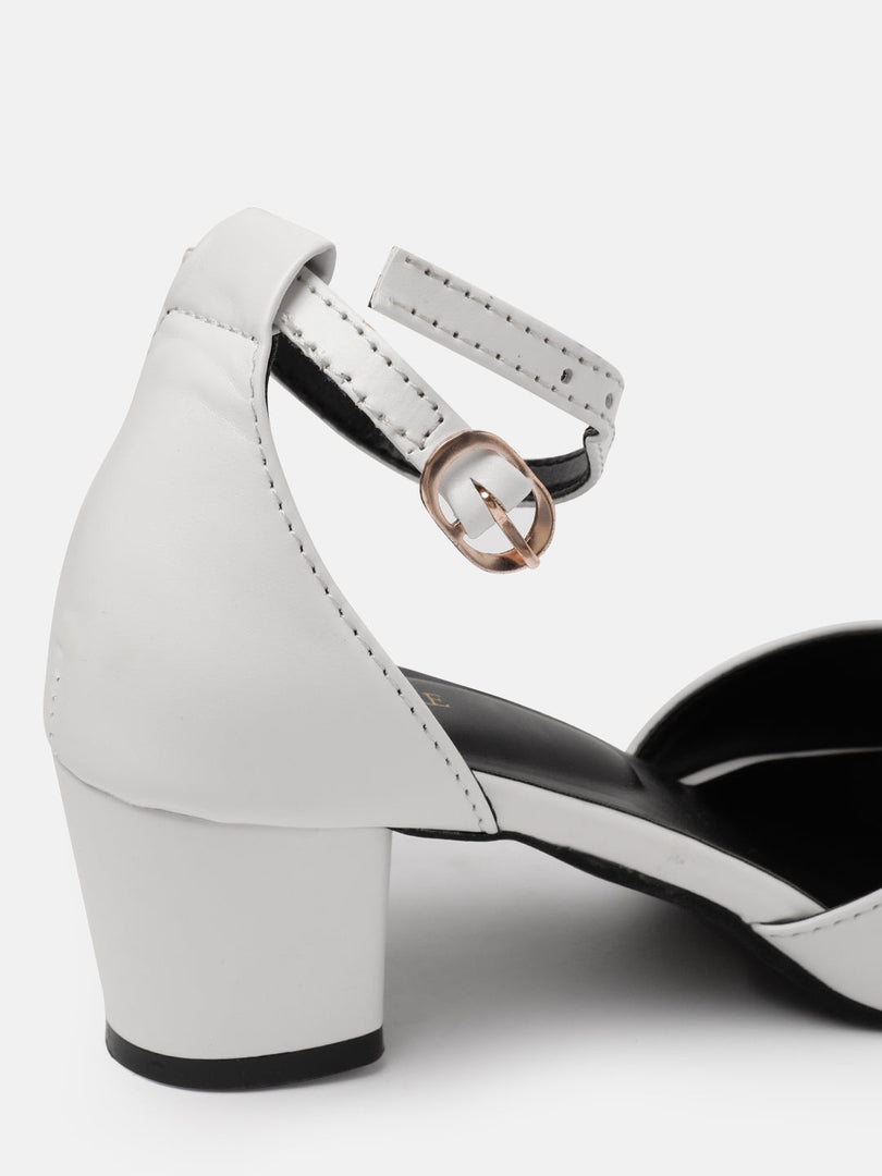 Marc Loire Women White Solid Block Heels