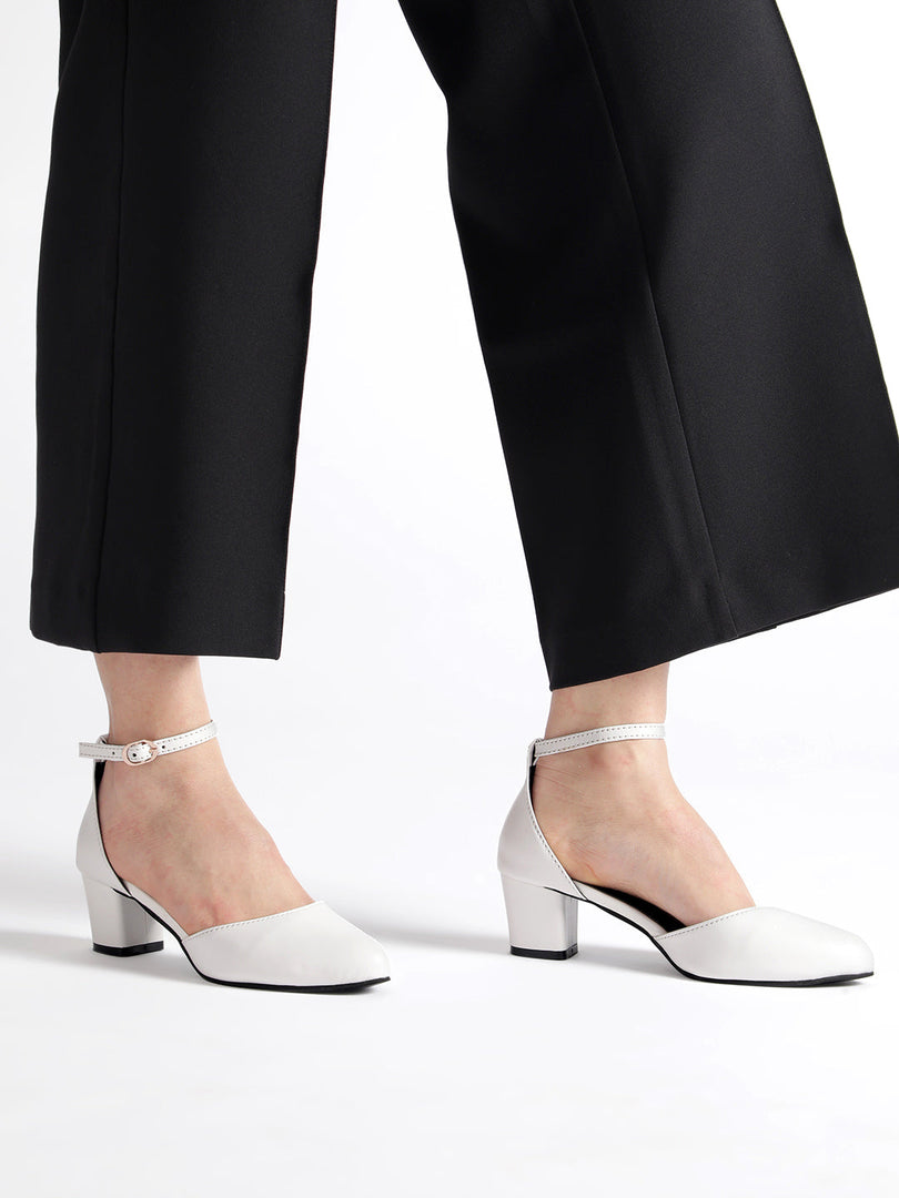 Marc Loire Women White Solid Block Heels