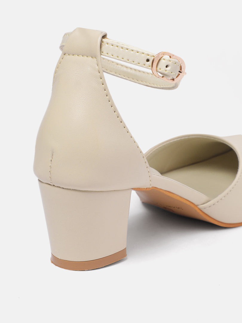 Marc Loire Women Cream Solid Block Heels