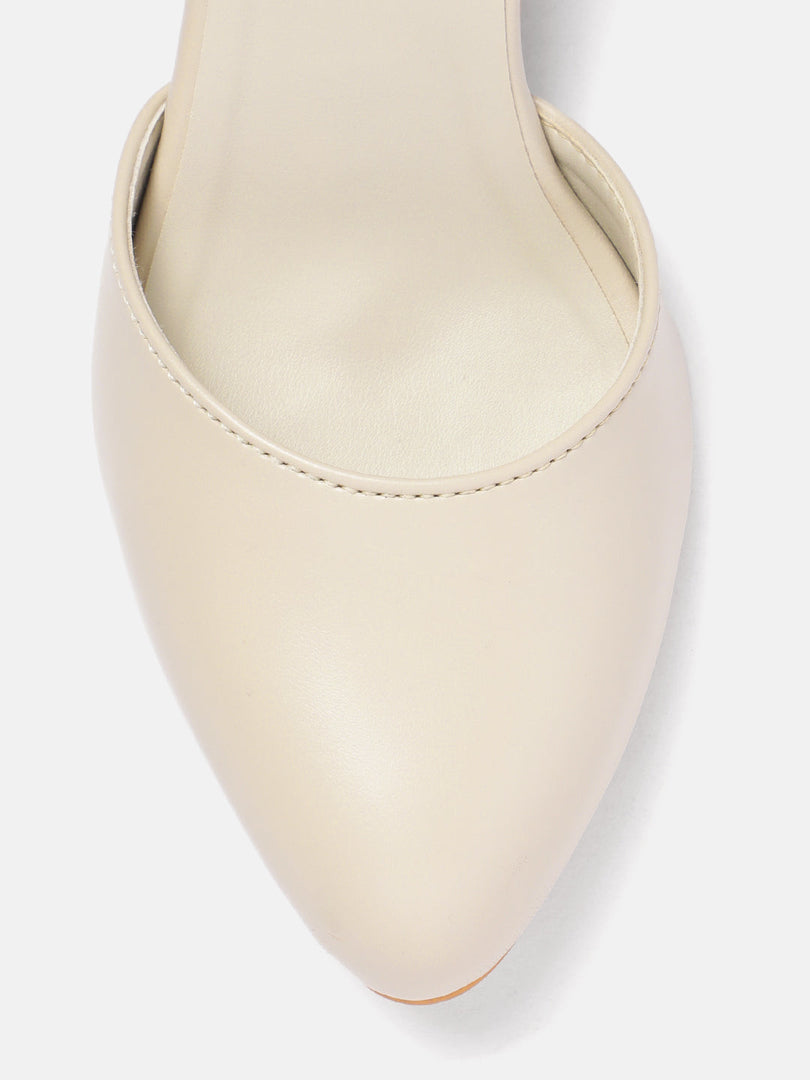 Marc Loire Women Cream Solid Block Heels