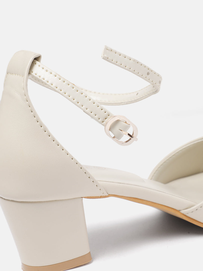 Marc Loire Women Cream Solid Block Heels