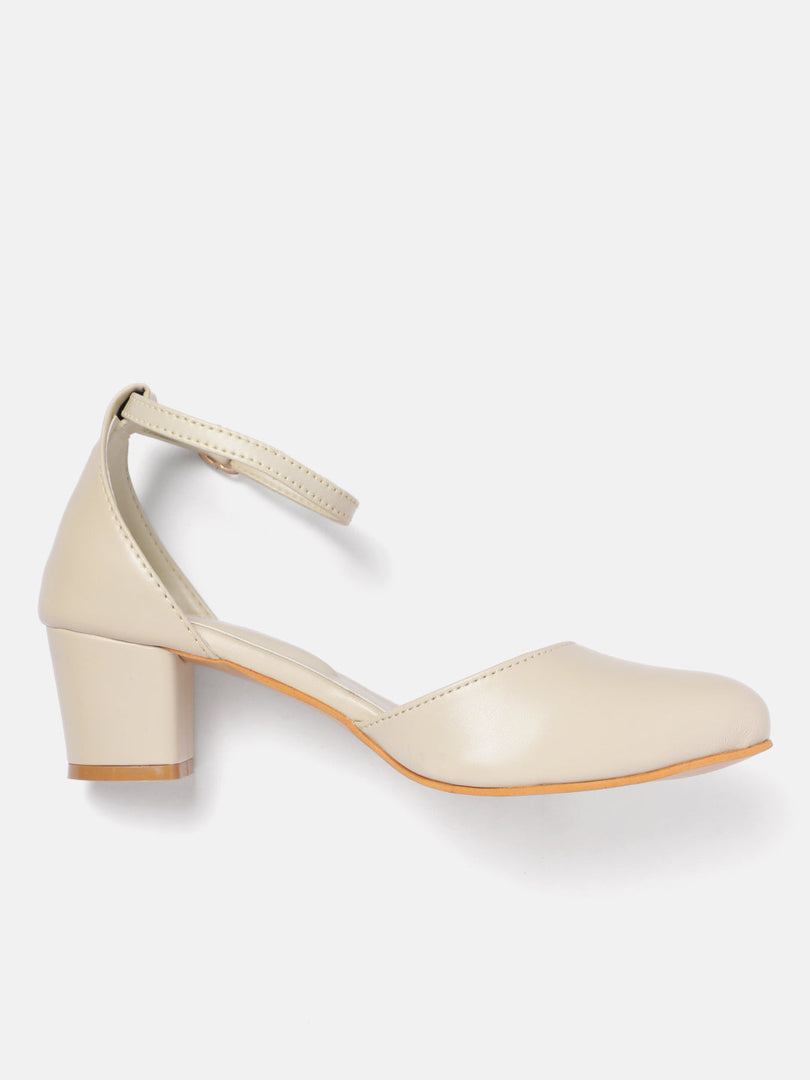 Marc Loire Women Cream Solid Block Heels