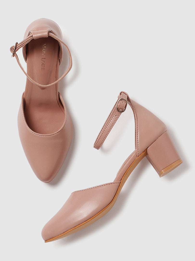 Marc Loire Women Nude Solid Block Heels