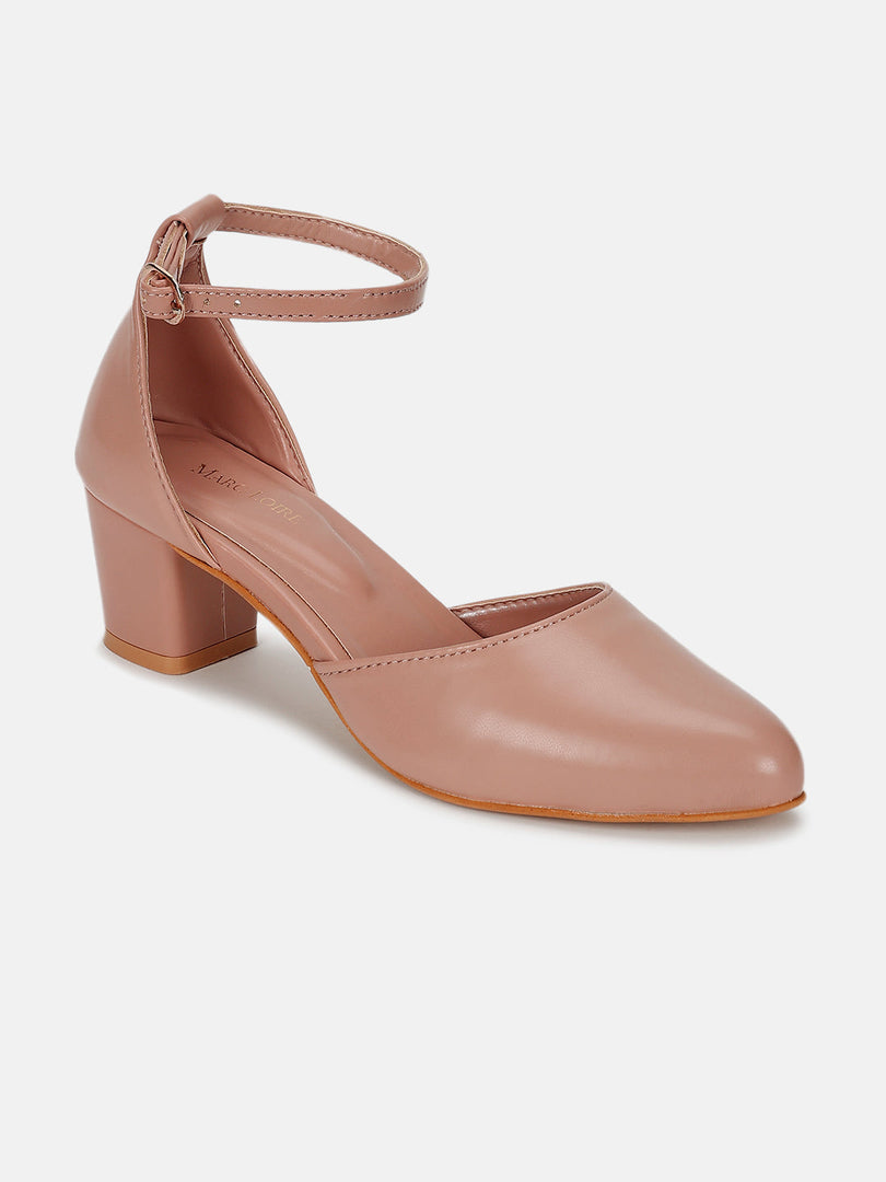 Marc Loire Women Nude Solid Block Heels