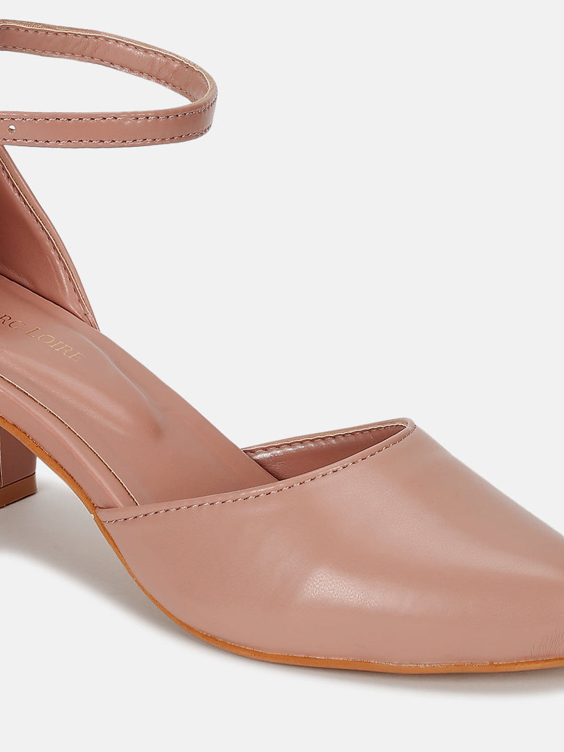 Marc Loire Women Nude Solid Block Heels