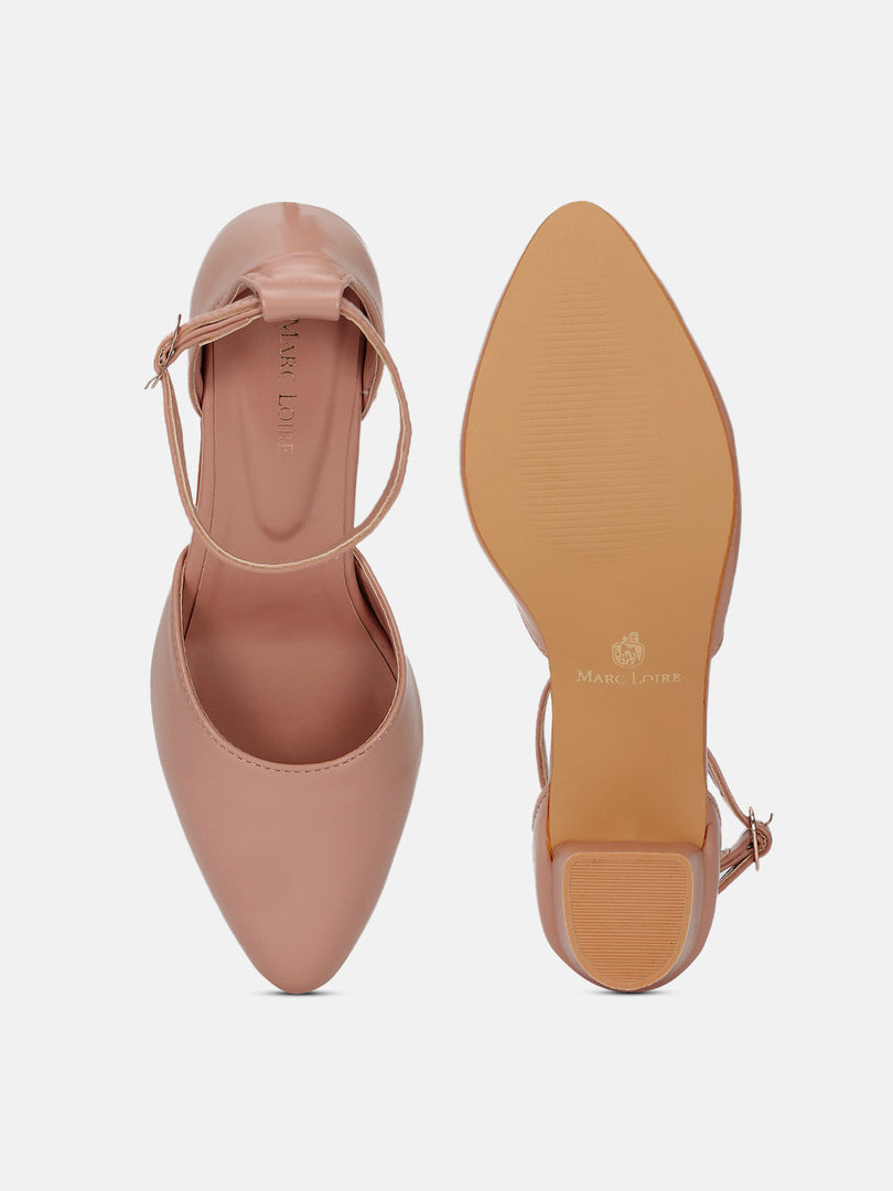 Marc Loire Women Nude Solid Block Heels