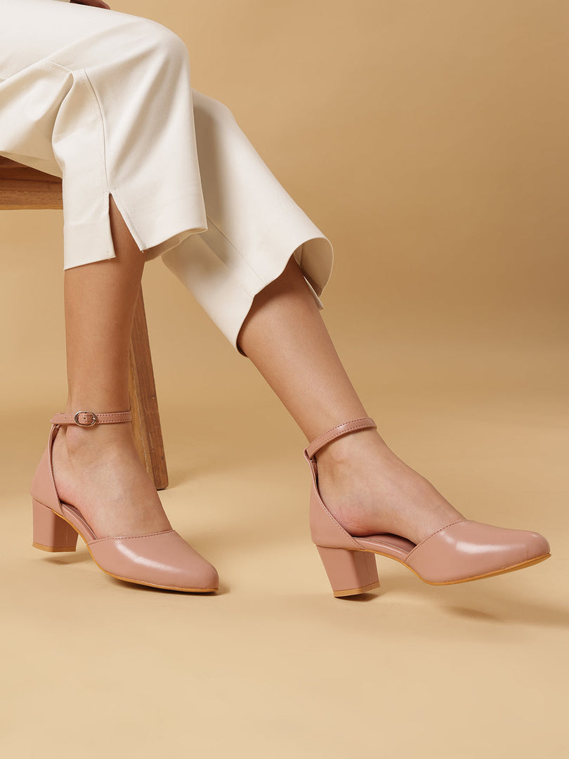 Marc Loire Women Nude Solid Block Heels