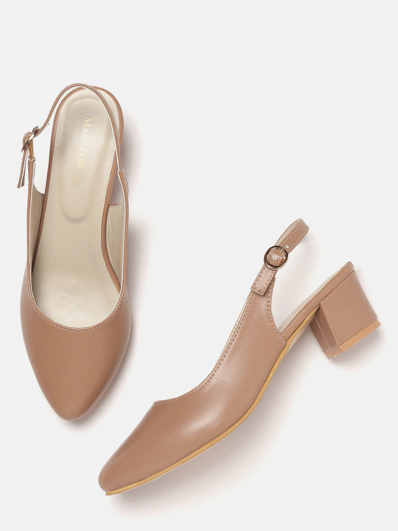 Marc Loire Women's Block Heel Pumps With Adjustable Ankle Strap