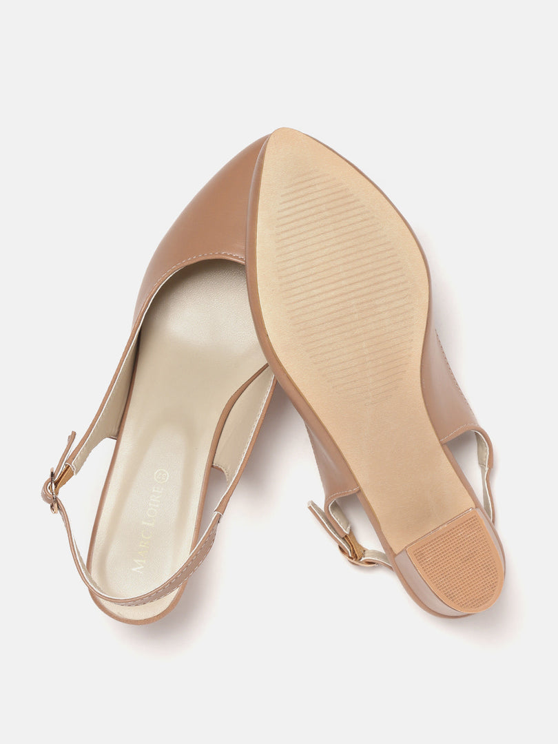 Marc Loire Women's Block Heel Pumps With Adjustable Ankle Strap