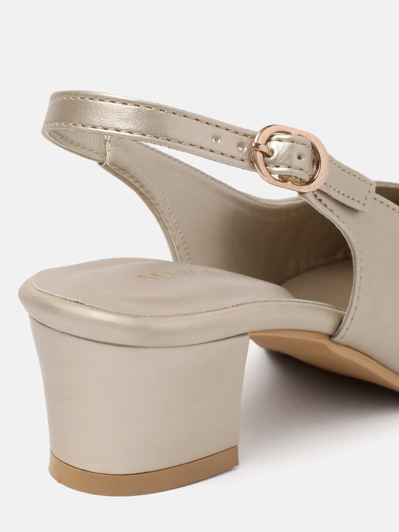 Marc Loire Women's Pointed Toe Block Heel Pumps for Office, Party and Formal Occasions