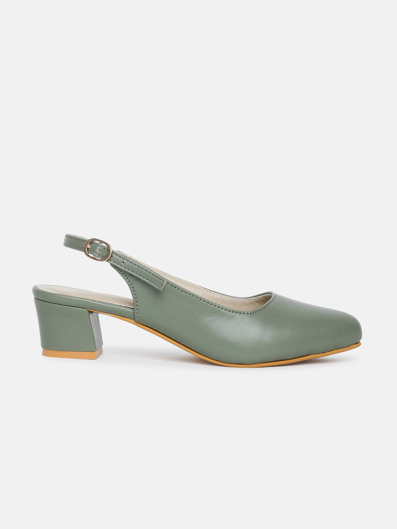 Marc Loire Women's Block Heel Pumps For Formal Wear Olive