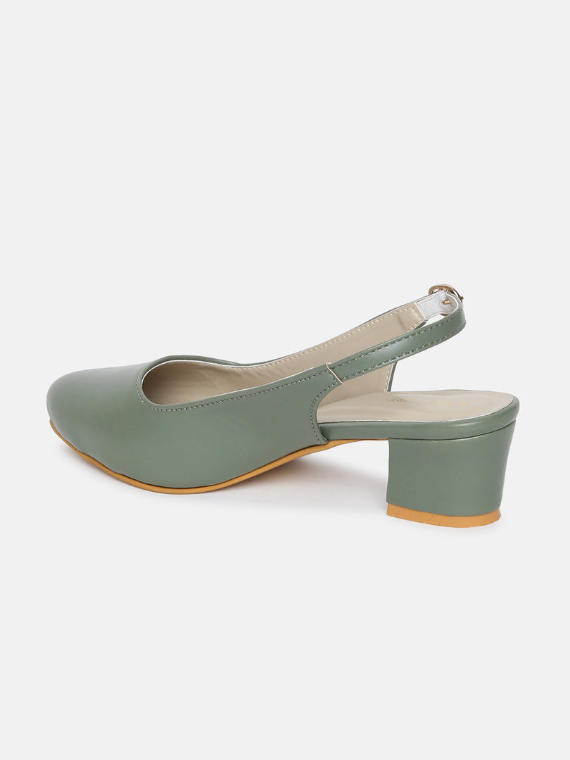 Marc Loire Women's Block Heel Pumps For Formal Wear Olive