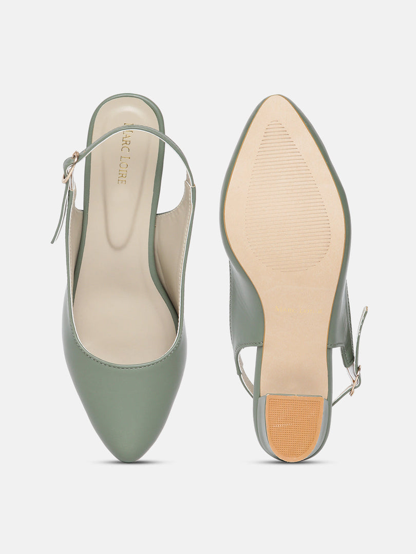Marc Loire Women's Block Heel Pumps For Formal Wear Olive