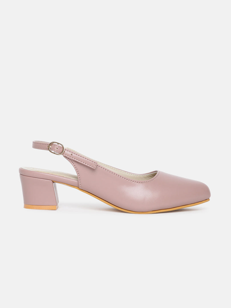 Marc Loire Women's Block Heel Pumps With Adjustable Ankle Strap, Nude