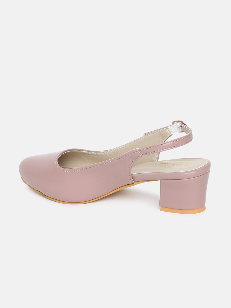 Marc Loire Women's Block Heel Pumps With Adjustable Ankle Strap, Nude