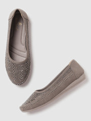 Marc Loire Women Grey Slip-On Flats Ballerinas