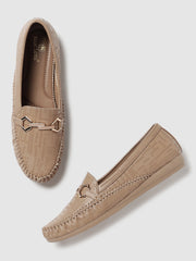Marc Loire Women Beige Slip-On Flats Ballerinas